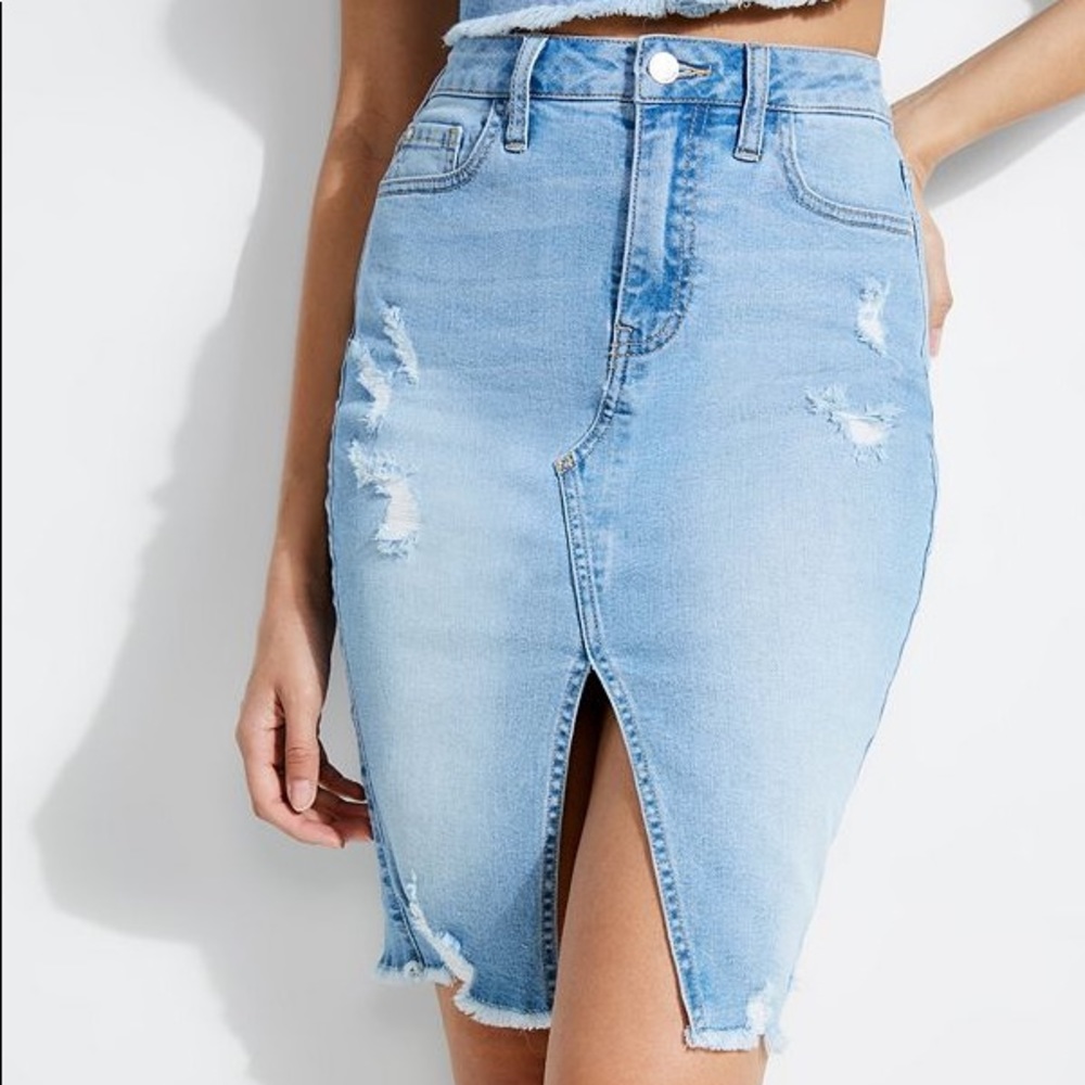 Guess Naomi Denim Pencil Skirt